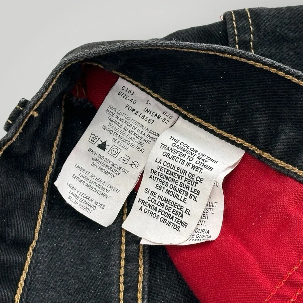 VTG 2002 Tommy Hilfiger Jeans Mens 40x32 Black Tommy Jeans Straight Leg BaggyY2K